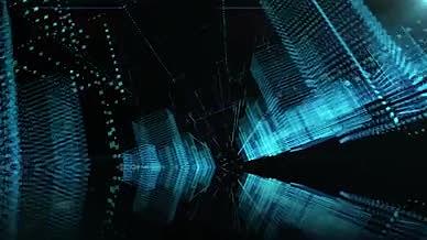 蓝色黑客帝国科技风格模版视频的预览图